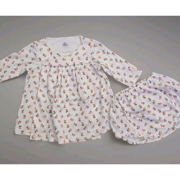 Petit Bateau Baby Bloomers Set Floral Marshmallow Pink Size 6months Girld Infant - Picture 1 of 6